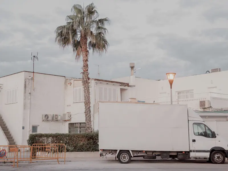 Sweet Jimmy's box truck out on a Southern California delivery route